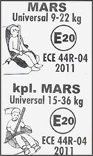 Fotelik samochodowy MARS 2w1 z podkadk Grupa 1-3 (9-36 kg)