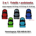 Fotelik samochodowy MARS 2w1 z podkadk Grupa 1-3 (9-36 kg)