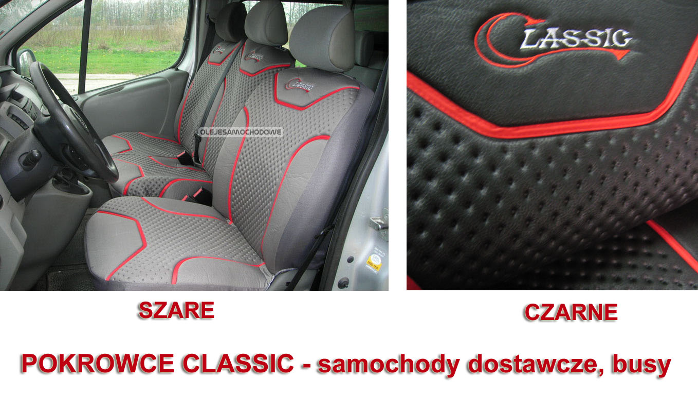 POKROWCE SAMOCHODOWE Classic 2+1 (sam. dostawcze) CZARNE