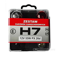 Zestaw arwek z arwk H7 12V + bezpieczniki