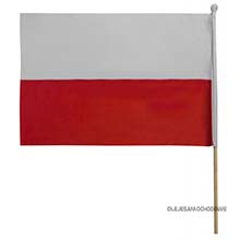 Flaga Polski samochodowa z uchwytem 45x30 cm